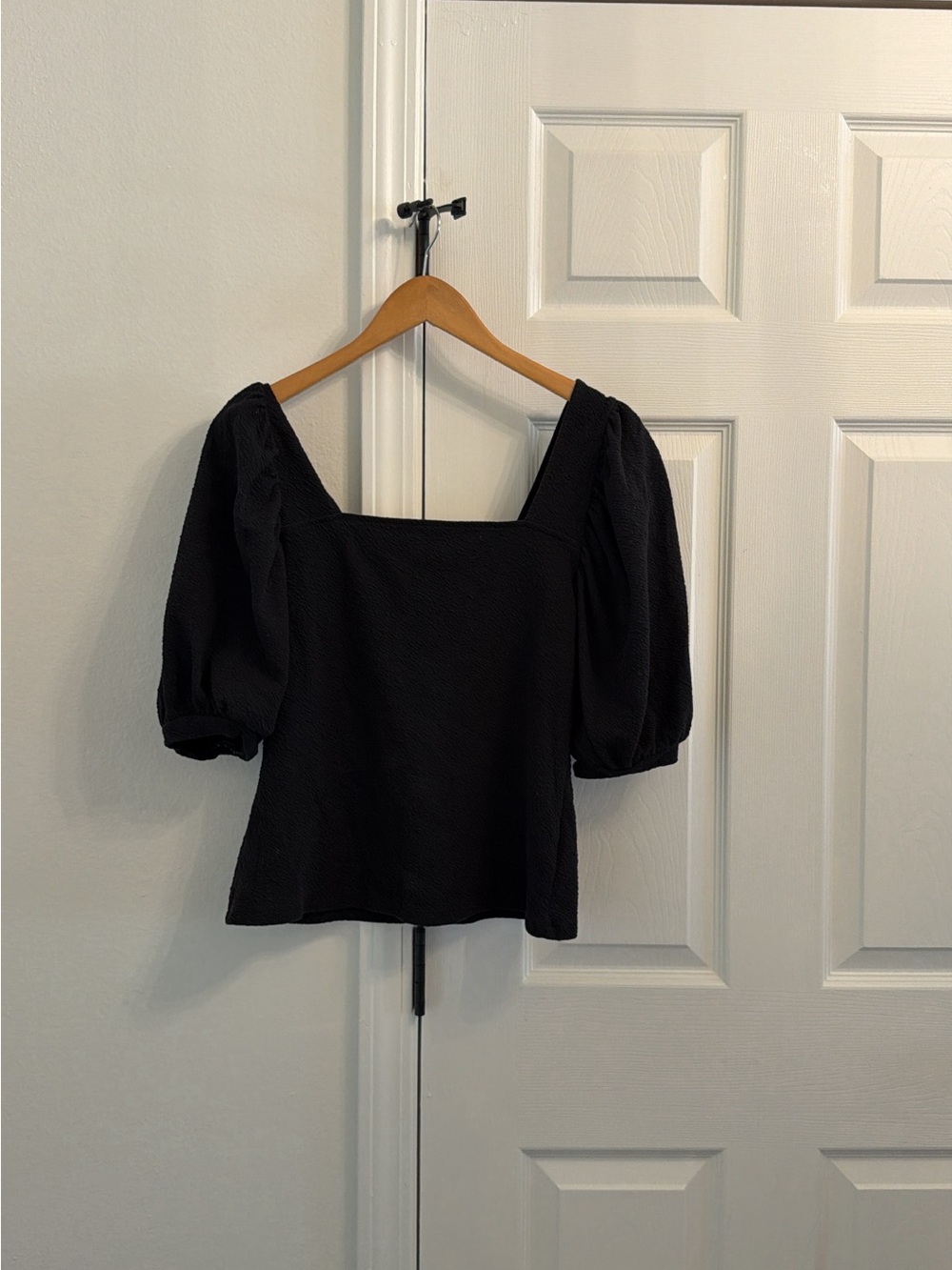 Target Black Square-Neck Puff Sleeve Blouse - Women